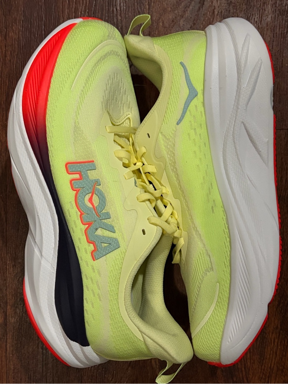 Hoka size 12 Mens Neon Running Shoes